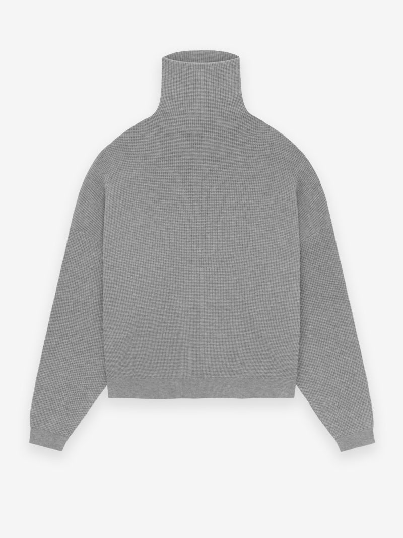 192BT246141F WAFFLE TURTLENECK DARK HEATHER 1