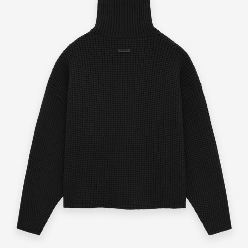 192BT246190F HEAVY WAFFLE TURTLENECK BLACK 2