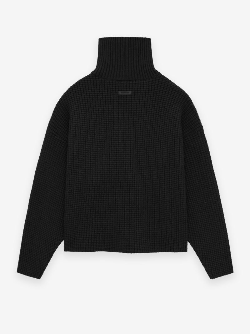 192BT246190F HEAVY WAFFLE TURTLENECK BLACK 2