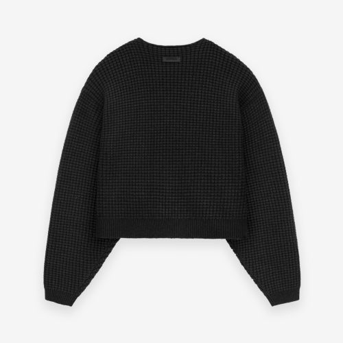 192BT247330FW HEAVY WAFFLE CROPPED CREWNECK BLACK 2