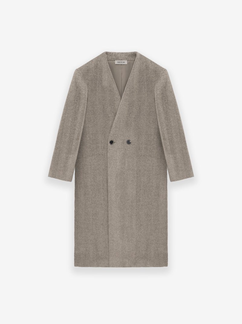 FG830 215BLW LAPELLESS OVERCOAT DOVE GREY 1