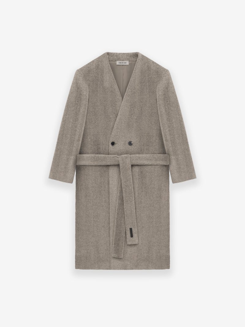 FG830 215BLW LAPELLESS OVERCOAT DOVE GREY 2